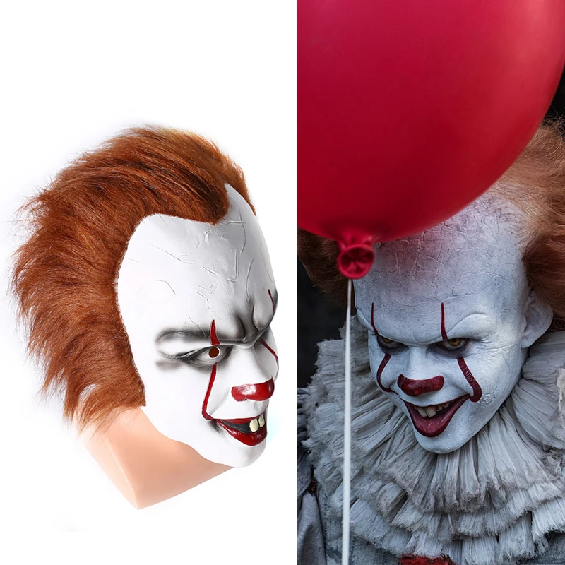 Пеньюзи клоун Джокер маска Тим Карри ужасная Хэллоуин PartyCosplay Prop латексная |