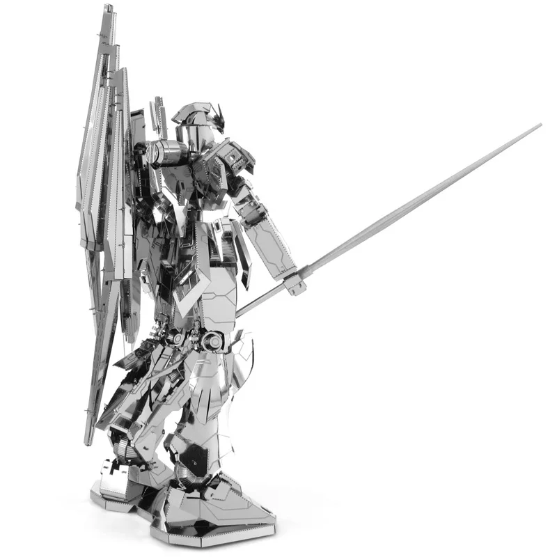 3D DIY металлическая меховая модель воина, сборные игрушки для Gundam RX-93 из нержавеющей стали, серебряная стереоскопическая металлическая головоломка