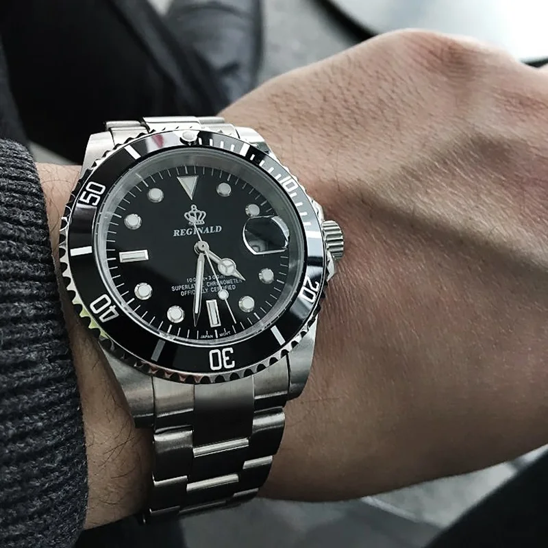 Мужские часы Реджинальд 40 мм GMT с сапфировым кристаллом топовые Брендовые Часы 2018