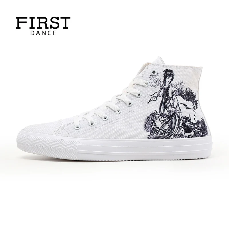 Luxury Brand Men High Top Shoes Customized 3D Print Girls Canvas Casual Lace-up Female Leisure Flats Spring 2018 | Обувь