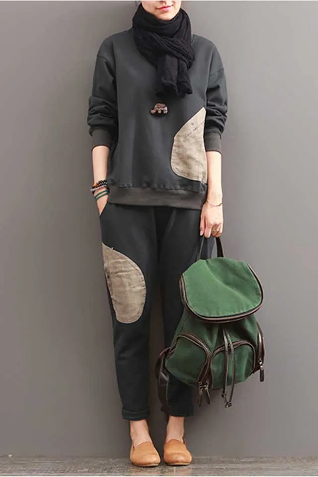 Китайский стиль 2 шт. женские комплекты пальто наряды 2017 Осень размера плюс 4XL