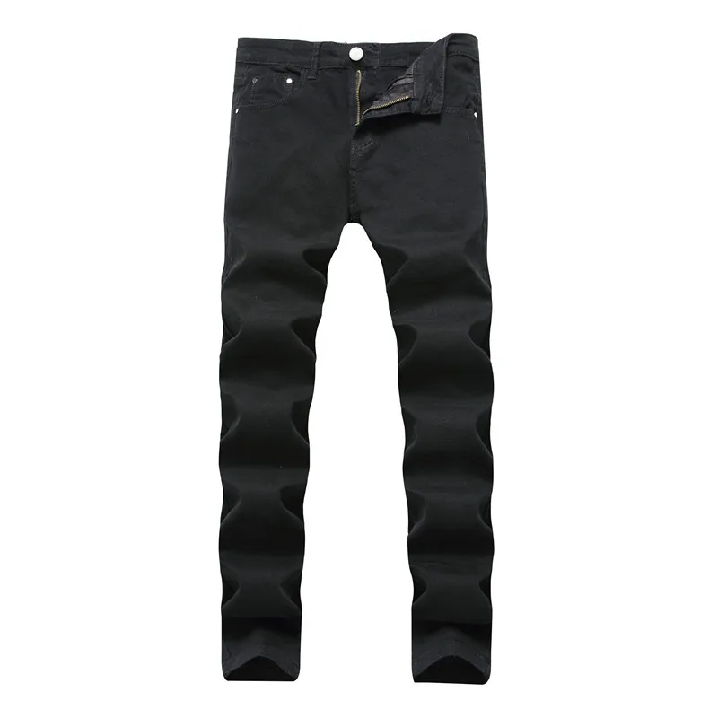 B7006 black Gmancl весенние мужские облегающие эластичные джинсы классические модные однотонные хип-хоп повседневные уличные прямые джинсы мужские брюки - Цвет: B7006 black