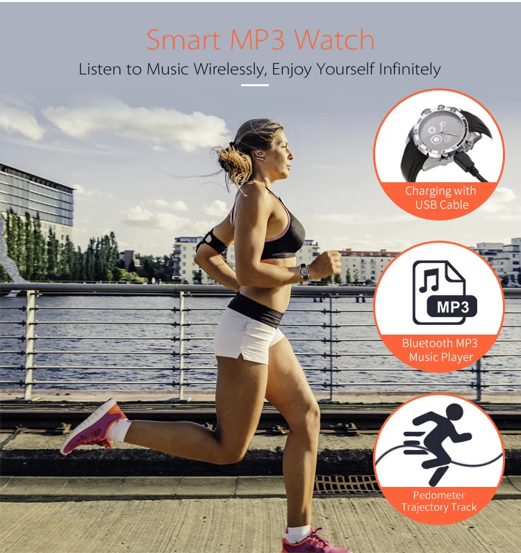 Деловой стиль 32 GB Bluetooth Смарт-часы, часы saat поддержка MP3 компас, шагомер, монитор наблюдения за сном звонки SMS вибрации напомнить