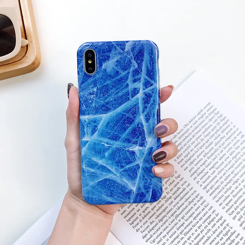 Мраморный чехол для Coque iphone 7 XS MAX, чехол, мягкая задняя крышка из ТПУ для iphone 6, 6 S, 7, 8 Plus, 7 Plus, 8 Plus, iphone X, S, XR, глянцевый чехол