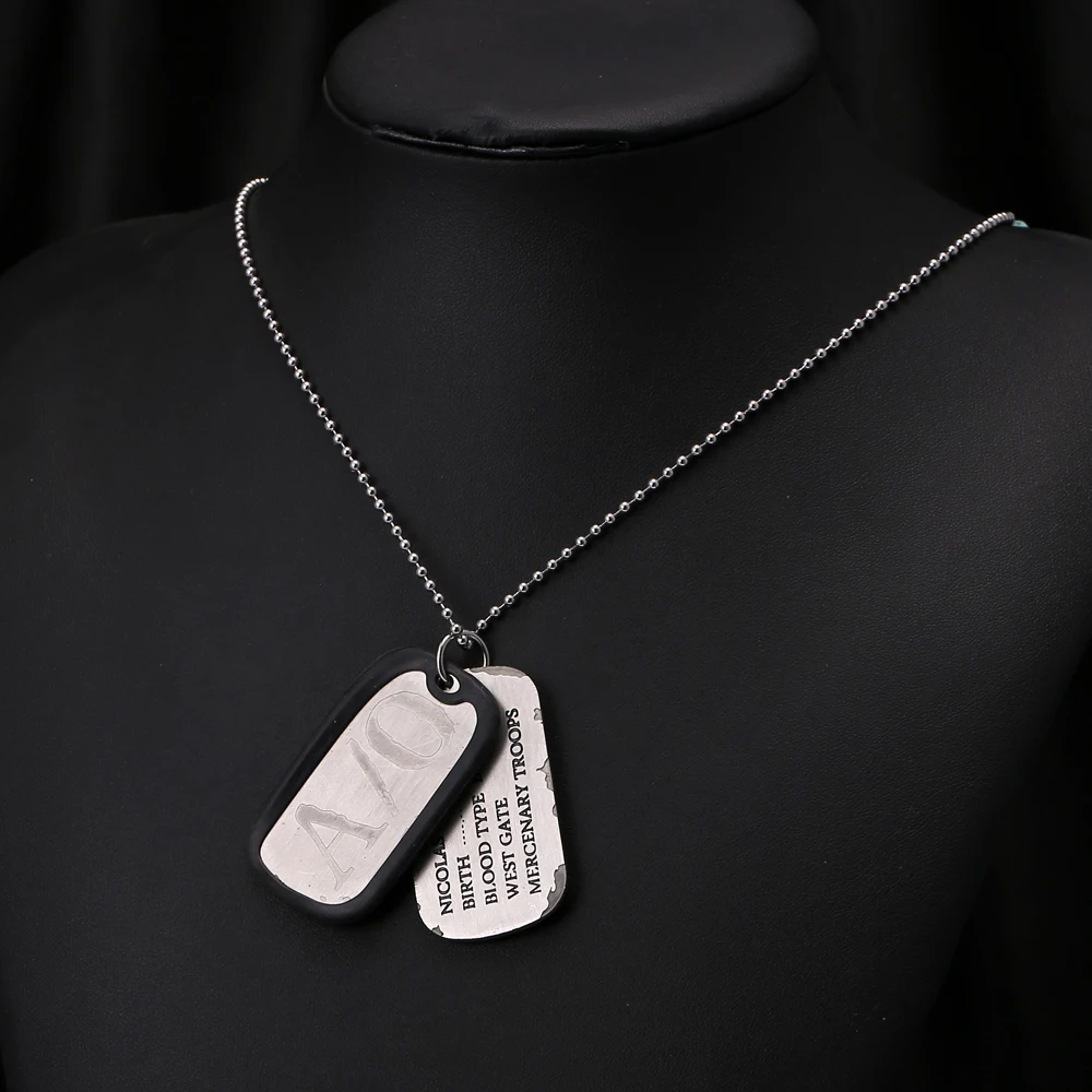 Nicolas Brown Dog Tags Necklace GANGSTA Alloy Charm Pendant for