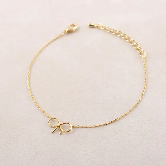 Shuangshuo Dainty Bow Bracelets for Women Brass Bracelet pulseras erkek bileklik Stainless Steel Knot Charm SL001 | Украшения и