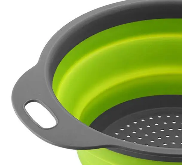 20sets new 2pcs/set Foldable Silicone Colander Fruit Vegetable Washing Basket Strainer Collapsible Drainer Handle Kitchen Tool | Дом и сад