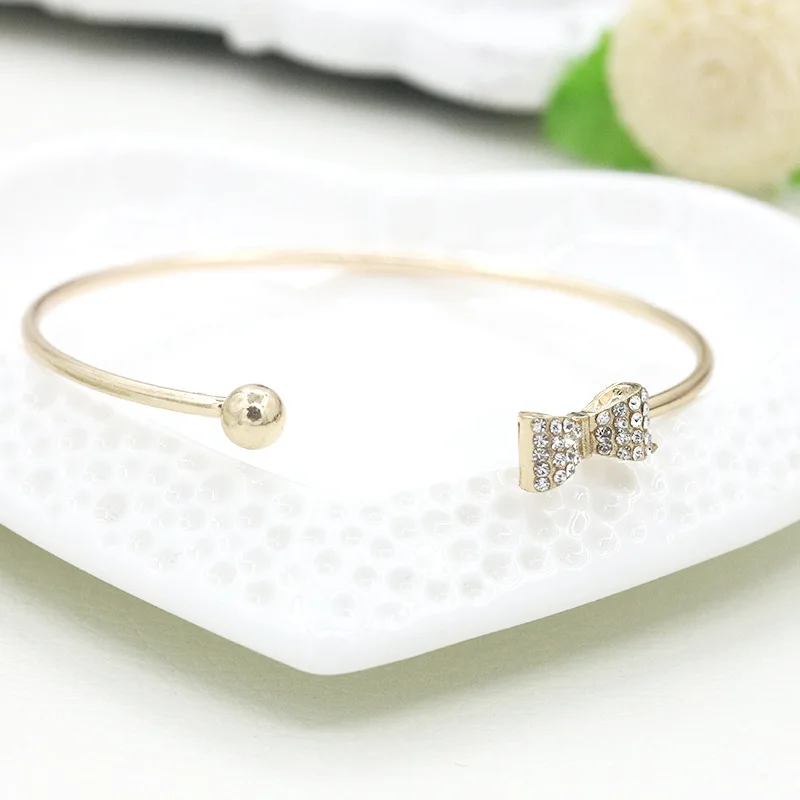 Оптовая продажа модный полностью прозрачный браслет с бантом персиковый