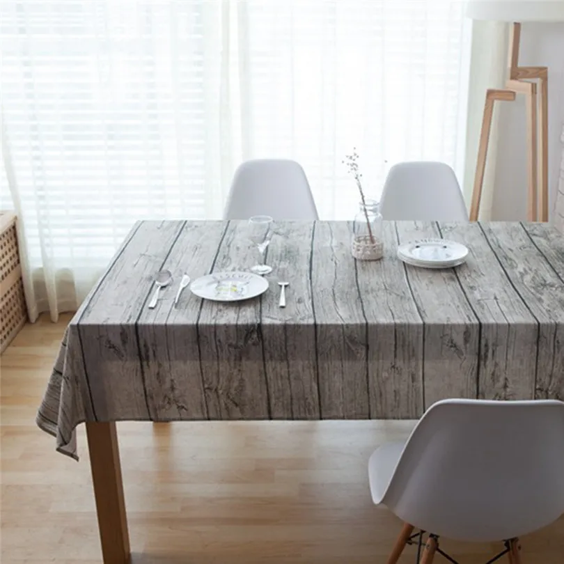 Скатерть столовая скатерть ретро мягкая хлопковая и льняная Имитация древесины