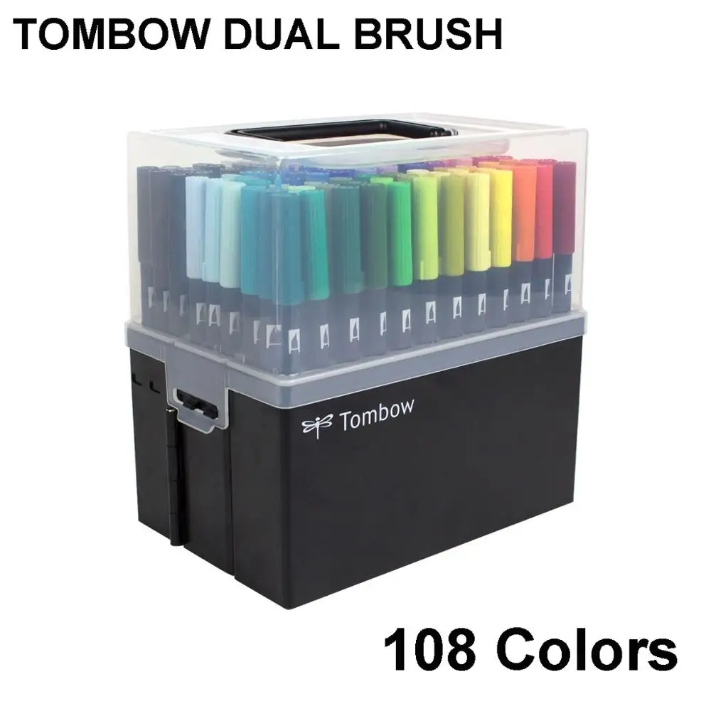 TOMBOW ABT кисть с двумя акварельными ручками 108 цветов двойной головкой