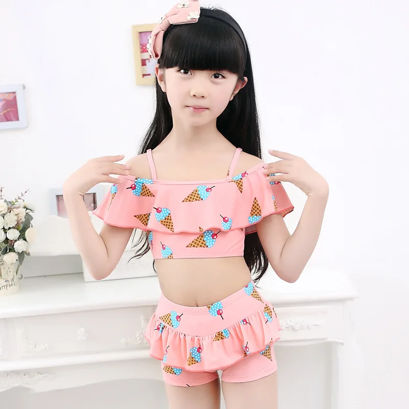 2020 модное бикини для девочек многослойный топ с оборками милый детский купальник