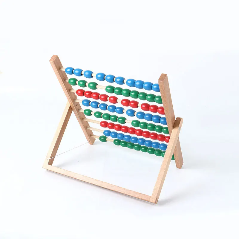 Деревянные материалы Монтессори Abacus с цветными бусинами для дошкольного