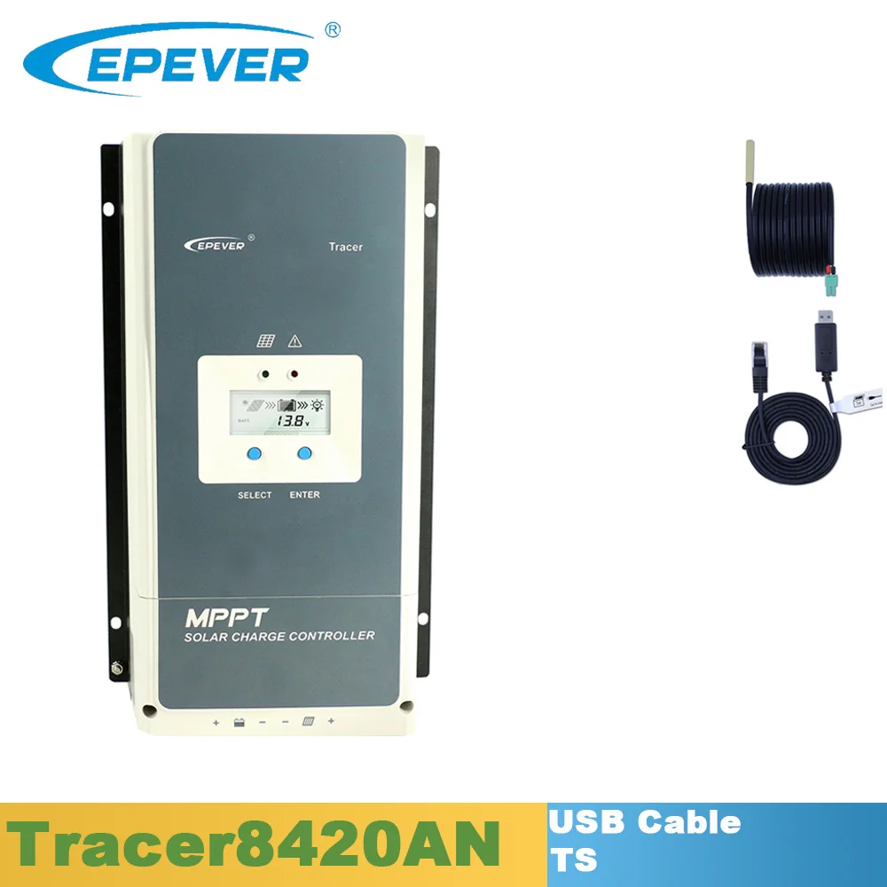 Set 1 EPever MPPT 80A 12 В 24 в 36 в 48 в Солнечный контроллер заряда Подсветка ЖК-дисплей Макс. 200 в PV вход общий отрицательный заземление 8420AN - Цвет: Set 1