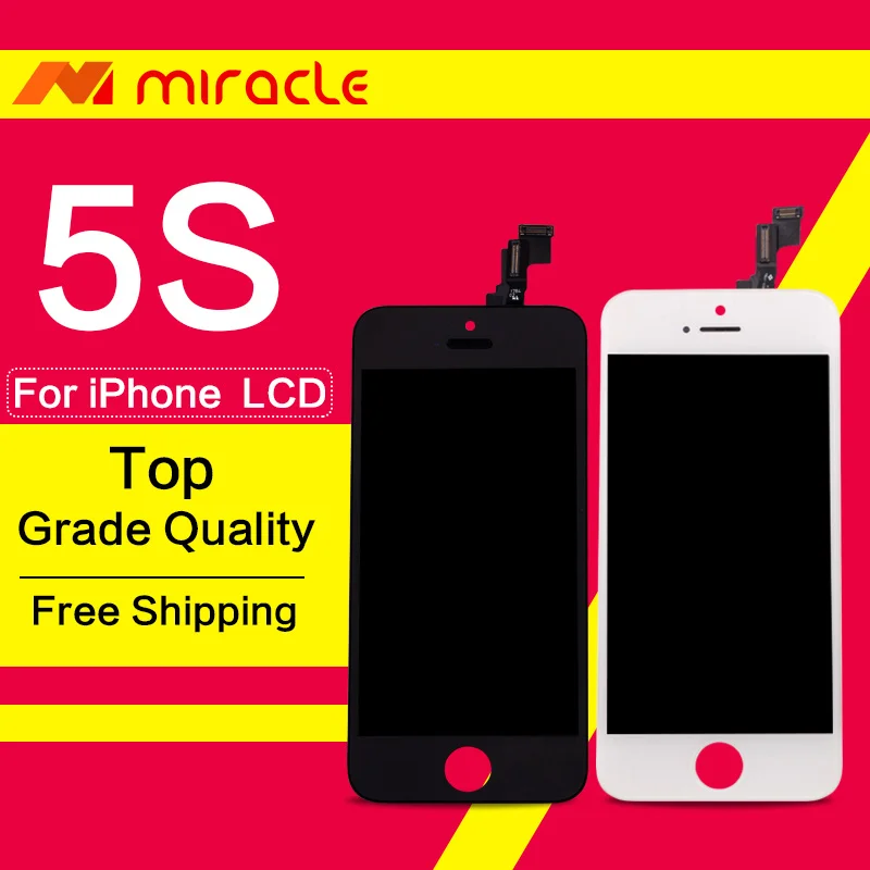 Качество + Сенсорный экран планшета Ассамблеи Замена для iPhone 5S ЖК-дисплей Дисплей