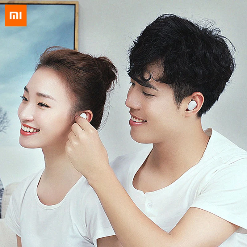 Оригинальные Bluetooth наушники Xiaomi mi AirDots TWS беспроводные вкладыши гарнитура с