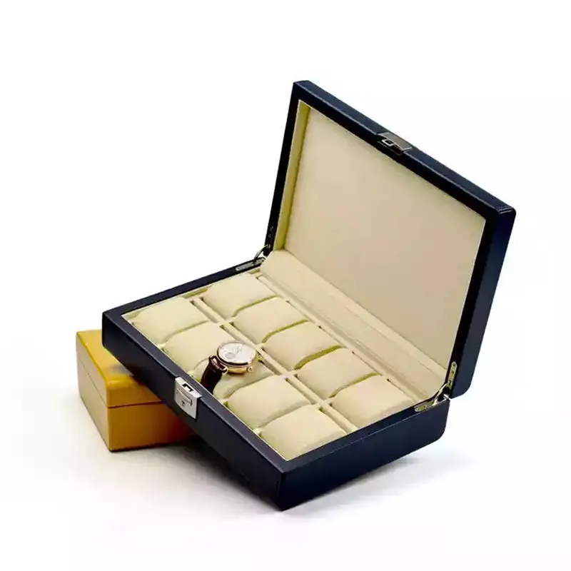 Кожаный чехол для коробки под роскошные часы новый синий органайзер хранения