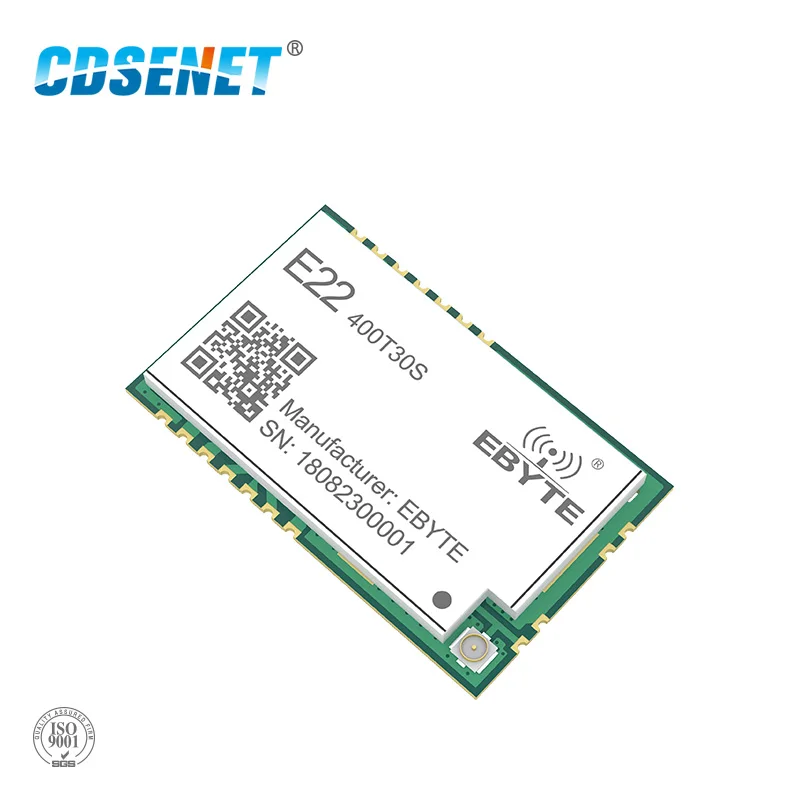 

SX1268 LoRa 433MHz 30dBm SMD UART Wireless Transceiver E22-400T30S IPEX Stamp Hole 1W Long Range TCXO Transmitter and Receiver