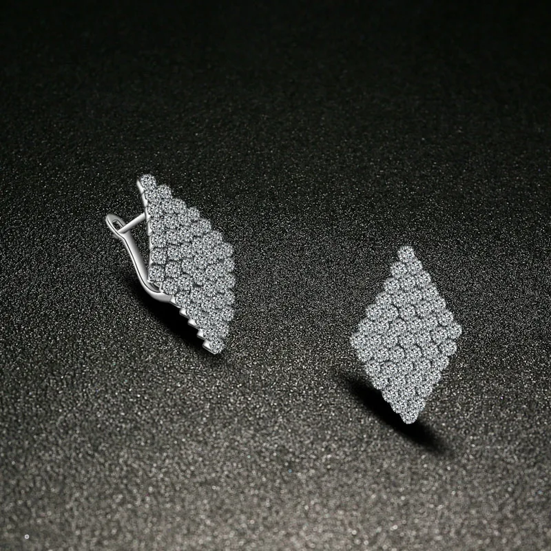 Женские серьги гвоздики с ромбовидным синим кристаллом|crystal stud earrings|fashion earringsstud