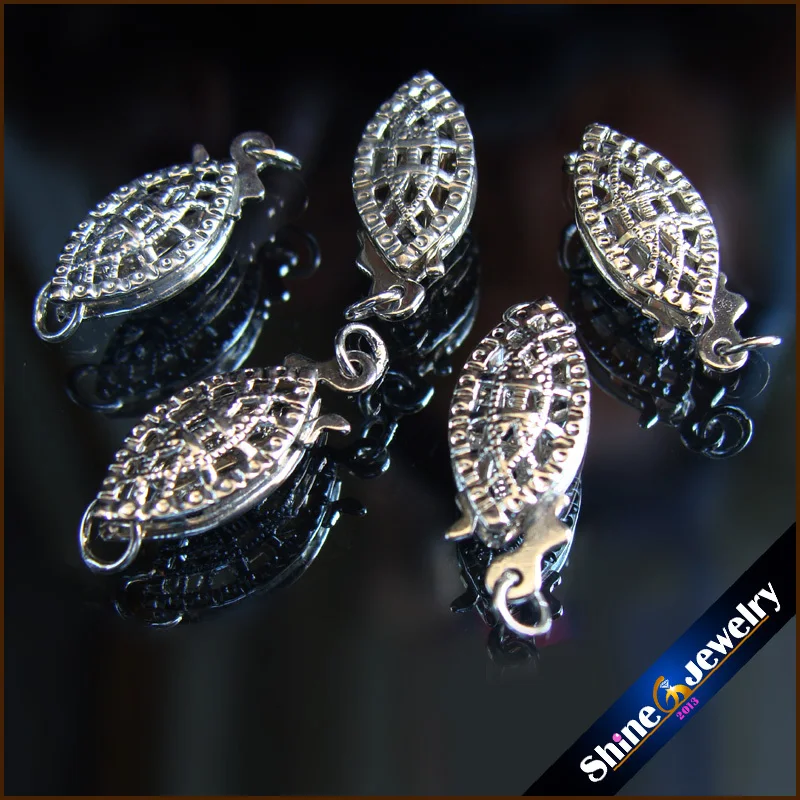 

Jewelry Findings & Components Vintage Clasps Flower 10PCS white Gold plated Fish Jewelry Clasp Finding 6x15 mm Free shipping