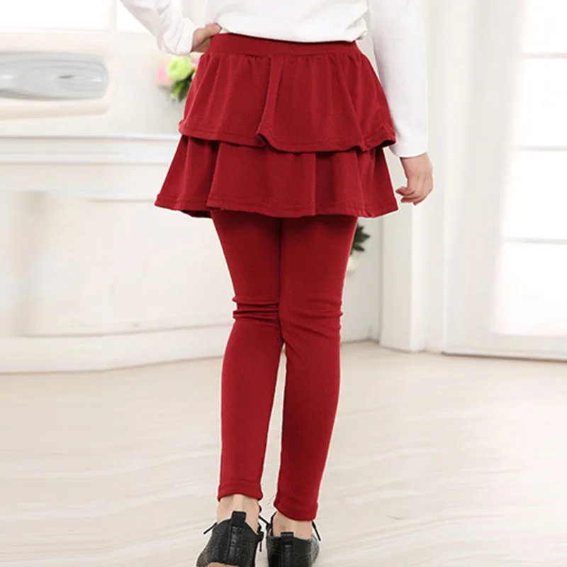 От 2 до 8 лет дети девочки теплый милый торт брюки леггинсы с рюшами Брюки юбкой