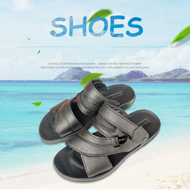 Мужские летние сандалии натуральный спилок кожа мужская пляжная обувь модные