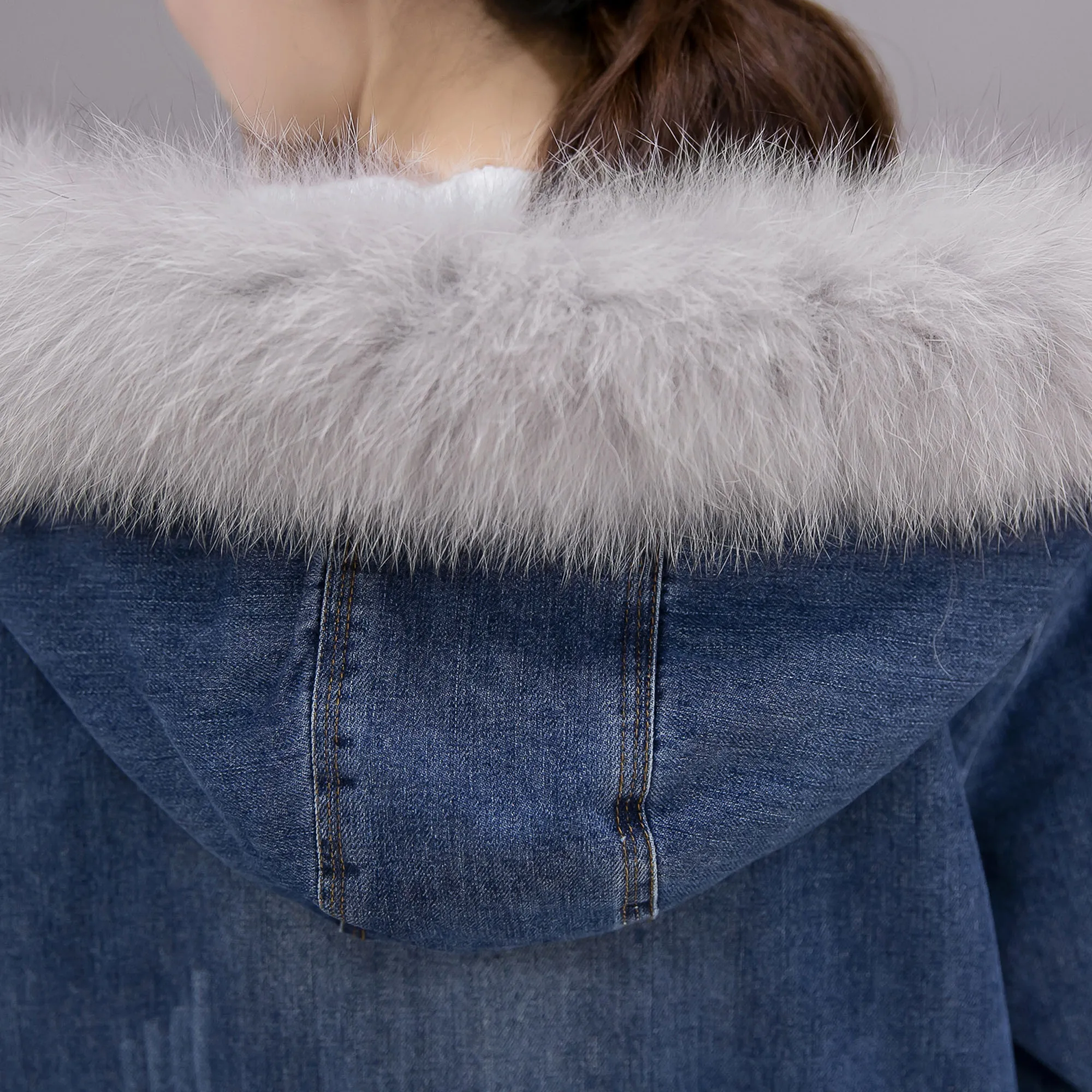 Зимние женские пальто и куртки 2017 новые осенние шерстяные лайнер джинсы