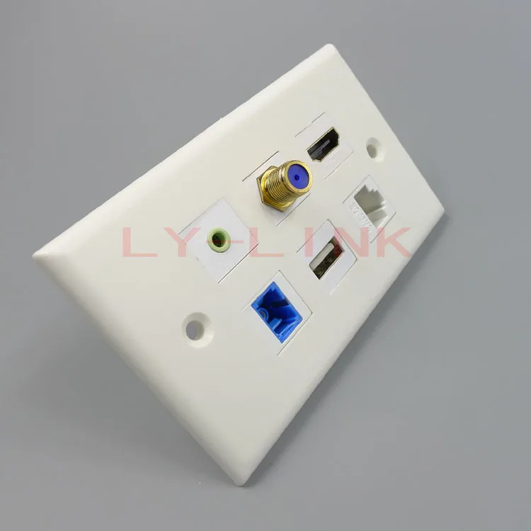 120 тип настенная пластина hdmi usb RJ45 F TV 3 5 мм аудио SC волоконный женский с 114X70 |
