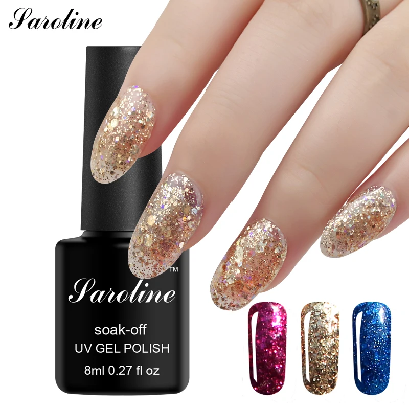 Saroline 3d Красочные Лаки Diamond лак для ногтей дизайн полу постоянный гель удаляющийся