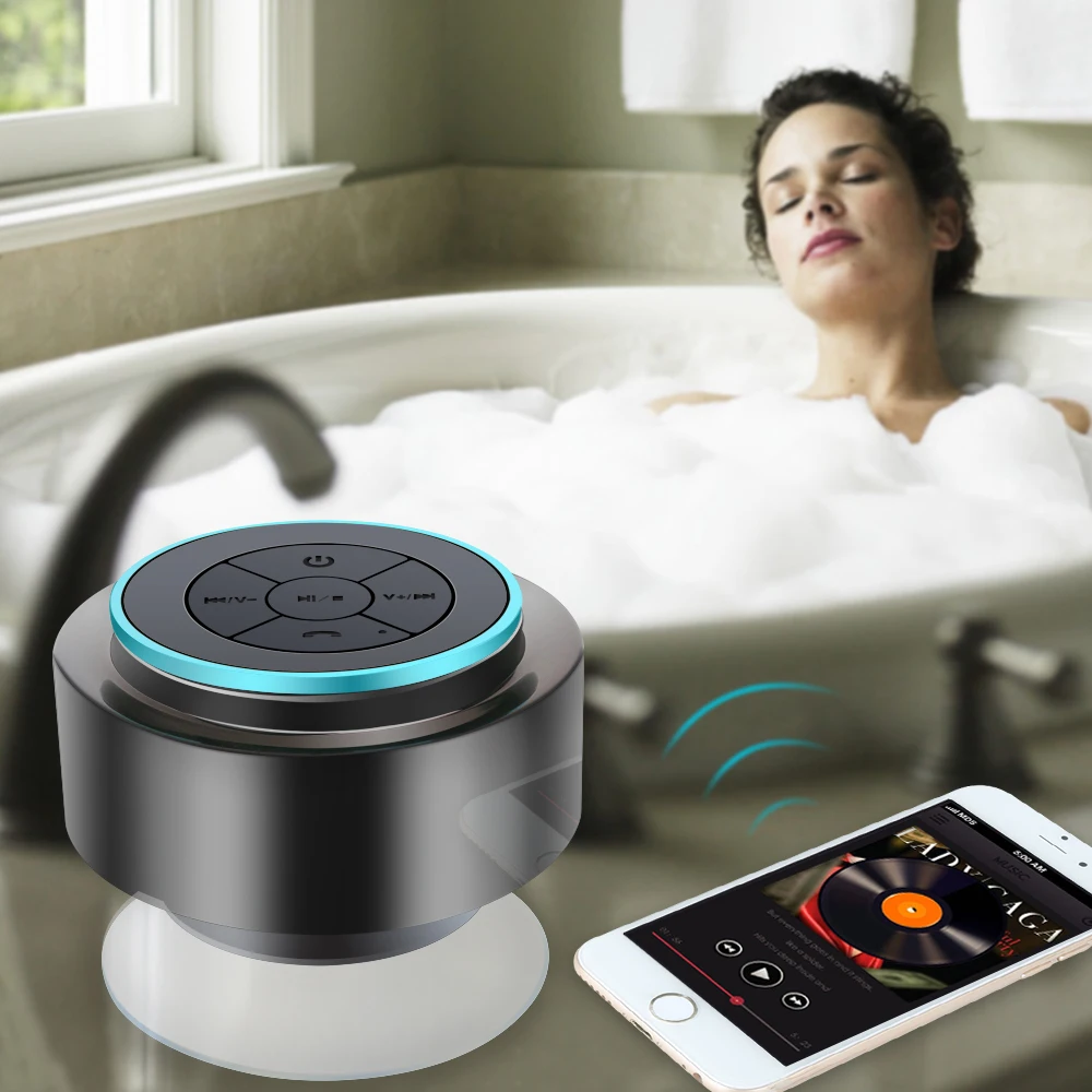 TOPROAD Водонепроницаемый Bluetooth динамик для душа hoparlor с присоской беспроводной