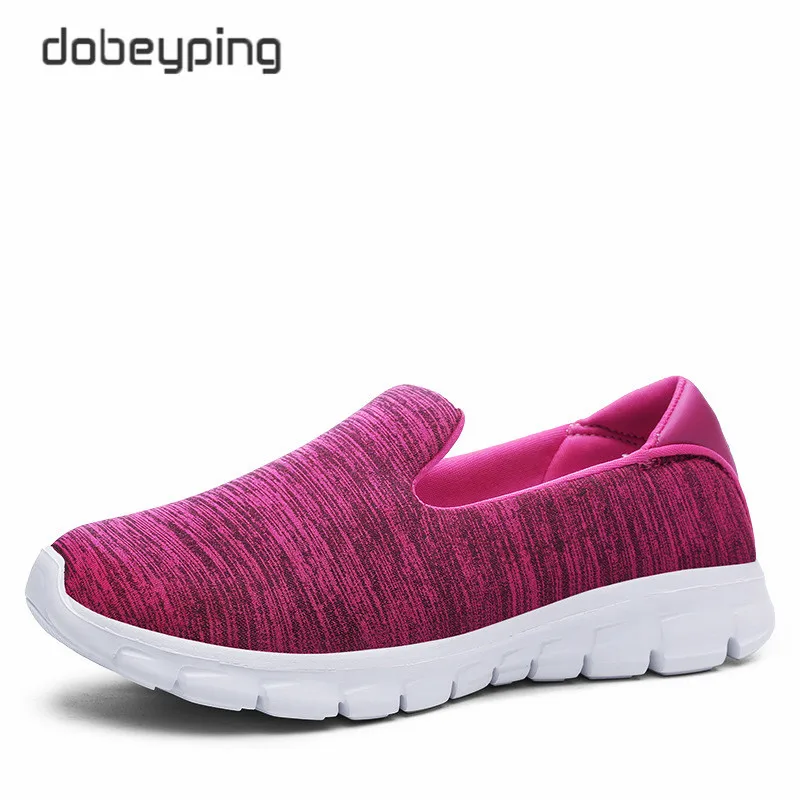 2018 New Spring Autumn Women's Casual Shoes Air Mesh Woman Loafers Slip On Female Flat Shoe Solid Women Sneakers Plus Size 35-42