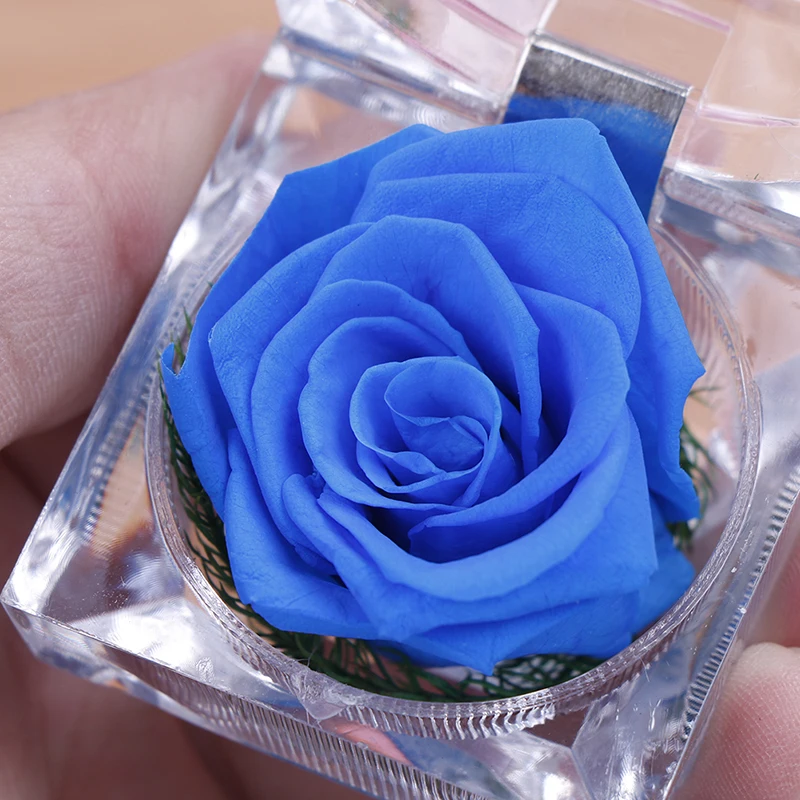 

2021 New Immortal Preserved Fresh Flower Rose Ring Box Wedding Creative Gift Fashion Valentines Engagement Jewelry Packing Box