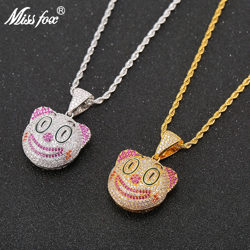 Ожерелье Missfox Озорной Клоун кулон с круглым лицом новый медный металлический
