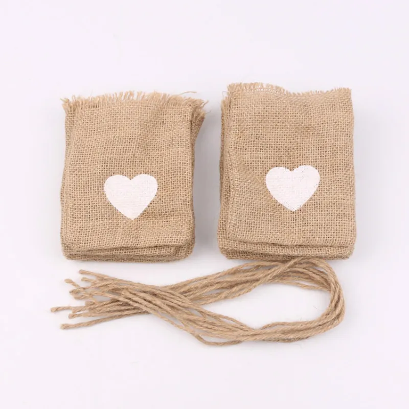 5 шт. винтажные подарочные пакеты для конфет из натуральной мешковины свадебные