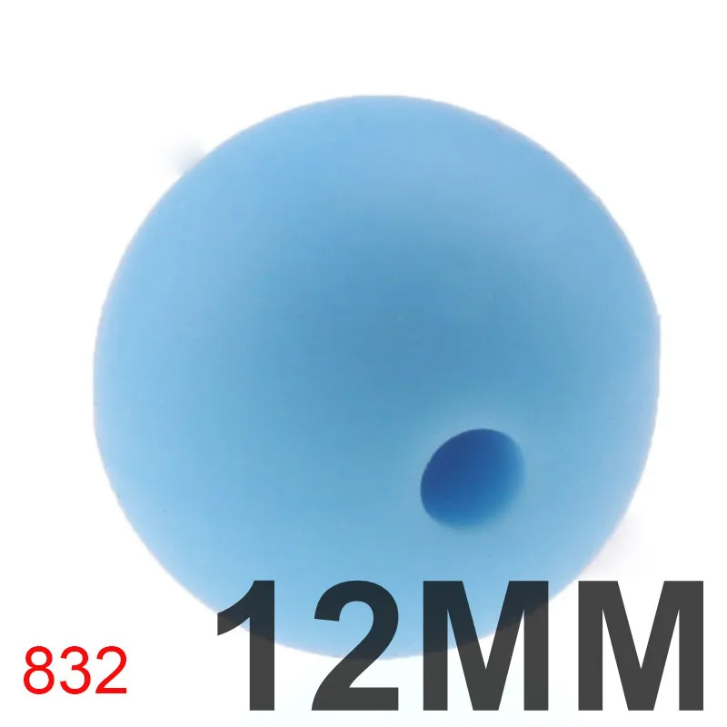 832 Blue 100 шт 12 мм Силиконовые Детские Прорезыватели круглые бусины Bpa бесплатно жевательные силиконовые бусины для самостоятельного изготовления ювелирных изделий Прорезыватели зубов игрушки подарок - Цвет: 832 Blue