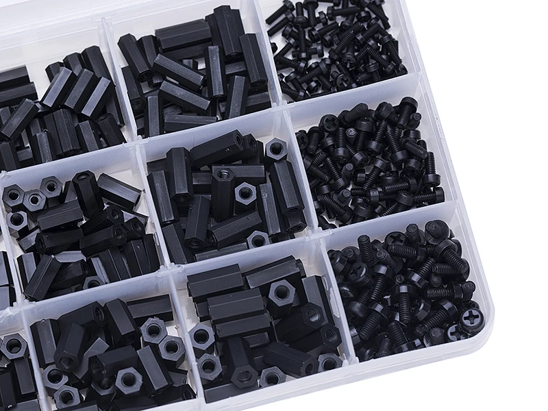 480Pcs/set M2 M2.5 M3 Hex Nylon Standoff Spacer Column For PCB Motherboard Fixed Plastic Spacing Screws Set NL24