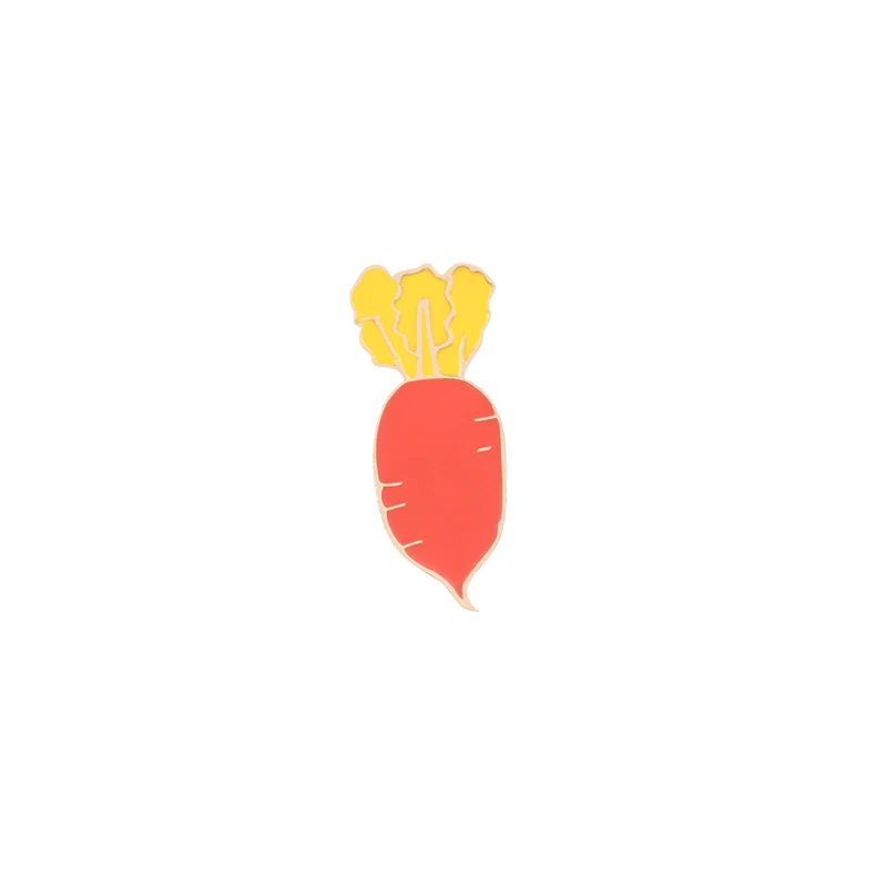 Big radish Милый кролик, морковь, цветок, воротник с отворотом, булавка, мешочек для брошек, аксессуары, куртки, пальто, металлические эмалированные значки, ювелирные изделия, детский подарок - Окраска металла: Big radish
