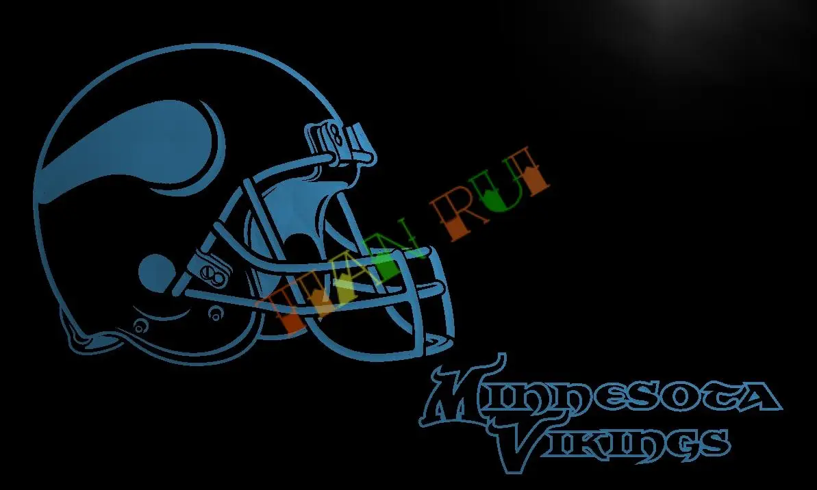 LD326- Minnesota-Viking светодиодный светодиодная неоновая световая вывеска на шлем для