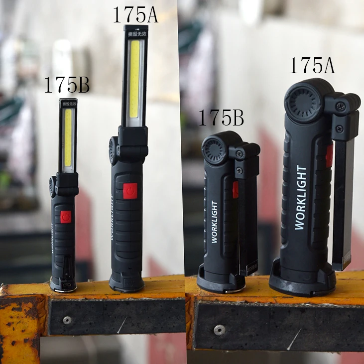 Вращающийся на 360 градусов многофункциональный USB Перезаряжаемый COB + LED аварийный