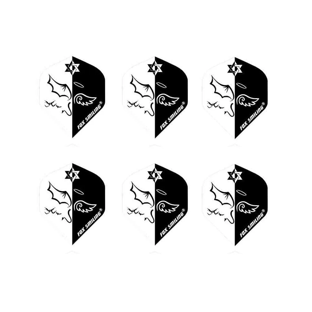 6 flight black2 Fox Smiling 2BA 35 мм нейлон Дротика валы с Дротика s полеты дардо перо Листья набор красочные аксессуары для игры в дартс Дротика настольные игры - Цвет: 6 flight black2