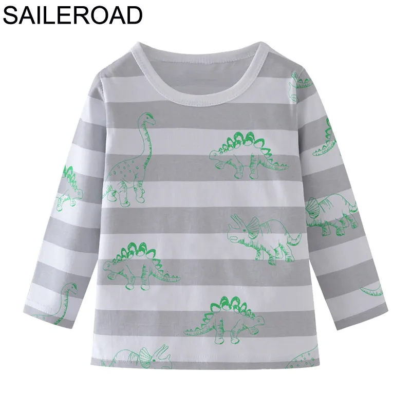 SAILEROAD/Детские хлопковые рубашки для мальчиков и девочек Осенняя футболка с длинным рукавом и Санта-Клаусом для маленьких мальчиков Рождественский костюм для малышей - Цвет: 5505 same picture