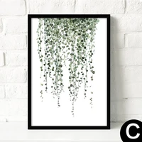 watercolor tropical plant leaves canvas painting by numbers nordic green leaf rural wall pictures for home decoration