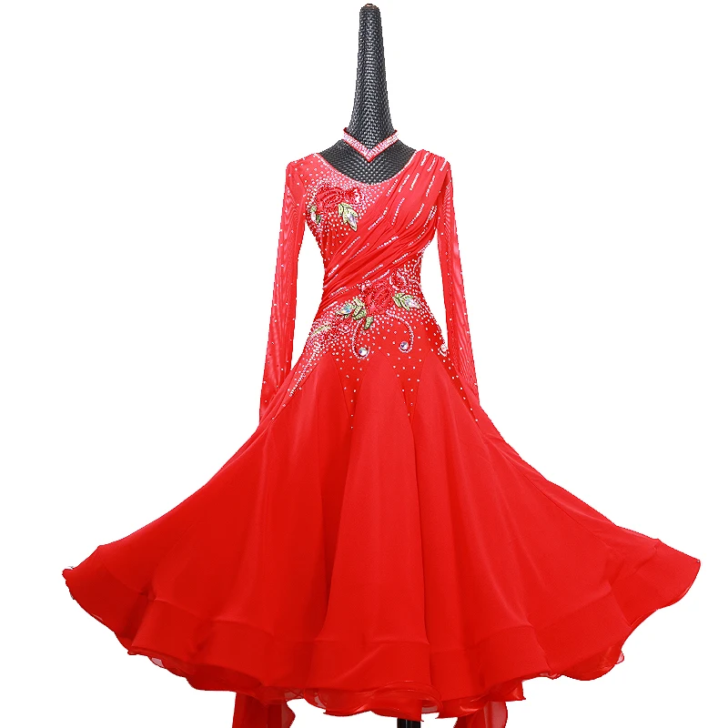 

Ballroom Dance Dress For Women High Quality Competition Dresses Modern Waltz Tango Standard Ballroom Costume white MD1105