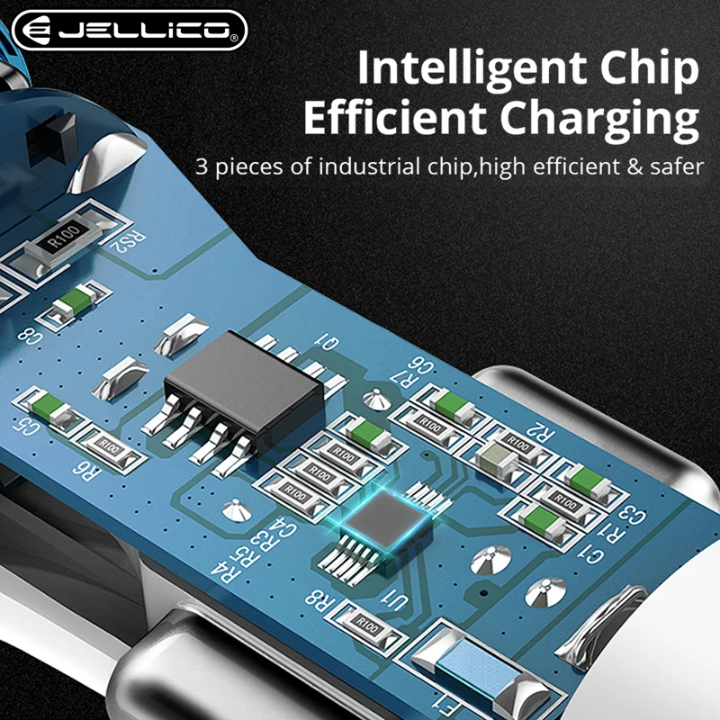 Jellico Dual USB Автомобильное зарядное устройство для телефона 5V 3.1A мобильный телефон