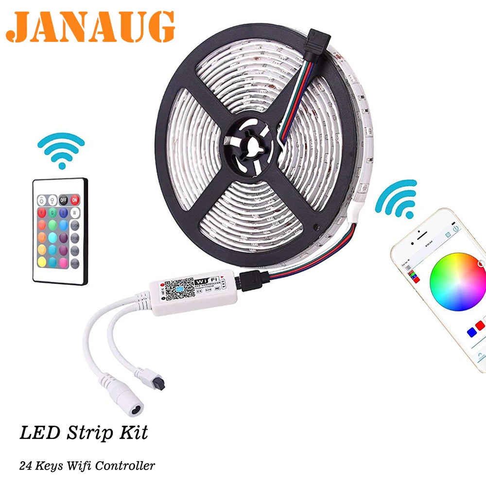 Гибкая светодиодная ленсветильник с Wi Fi 5050 5 м rgb 2835 12 В комплект