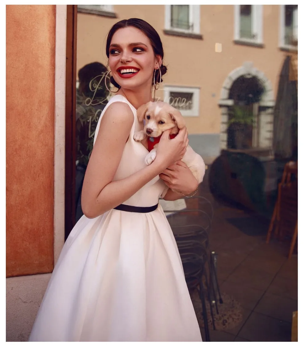 Короткое свадебное платье пляжные белые платья с открытой спиной vestido de noiva горячая Распродажа vestido de Novia Плайя Wvening Вечерние