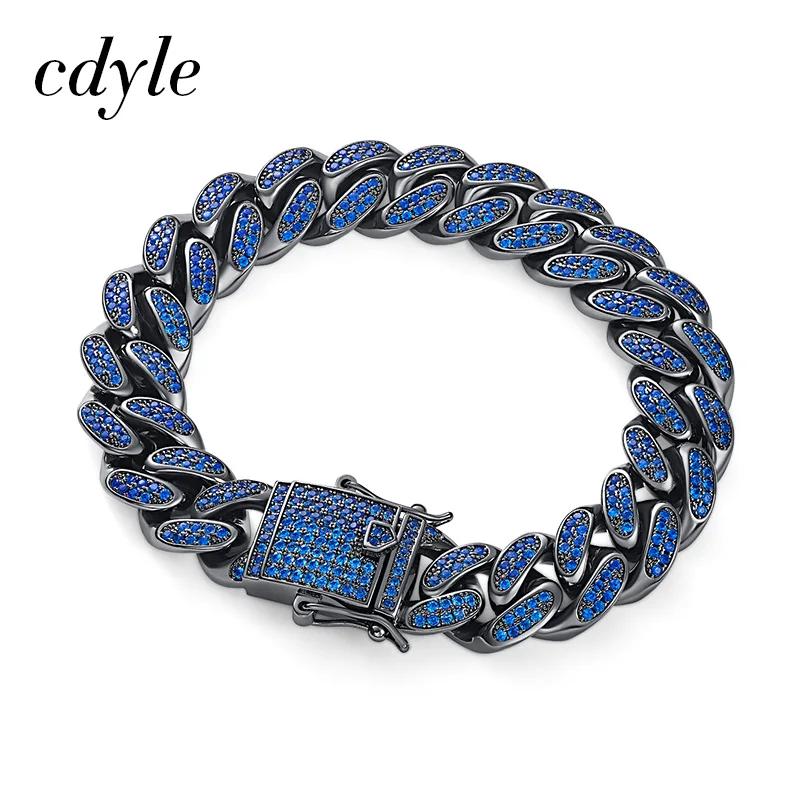 Cdyle, мужские браслеты, серебро, нержавеющая сталь, Снаряженная, кубинская цепочка, браслеты для мужчин, ювелирные изделия, подарки для бойфренда/отца