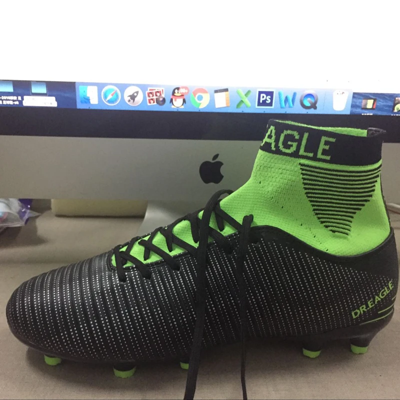 

DR.EAGLE Outdoor Men's high soccer shoes Cleats FOOTBALL WITH ANKLE BOOTS original professiona football shoes for men Sneakers