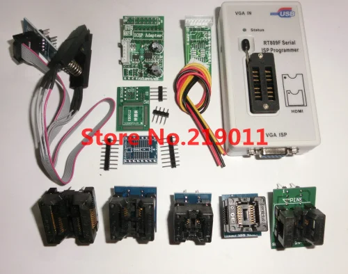 RT809F LCD ISP программатор с 8 адаптерами + тестовый зажим sop8 плата ICSP/кабель ISP|isp