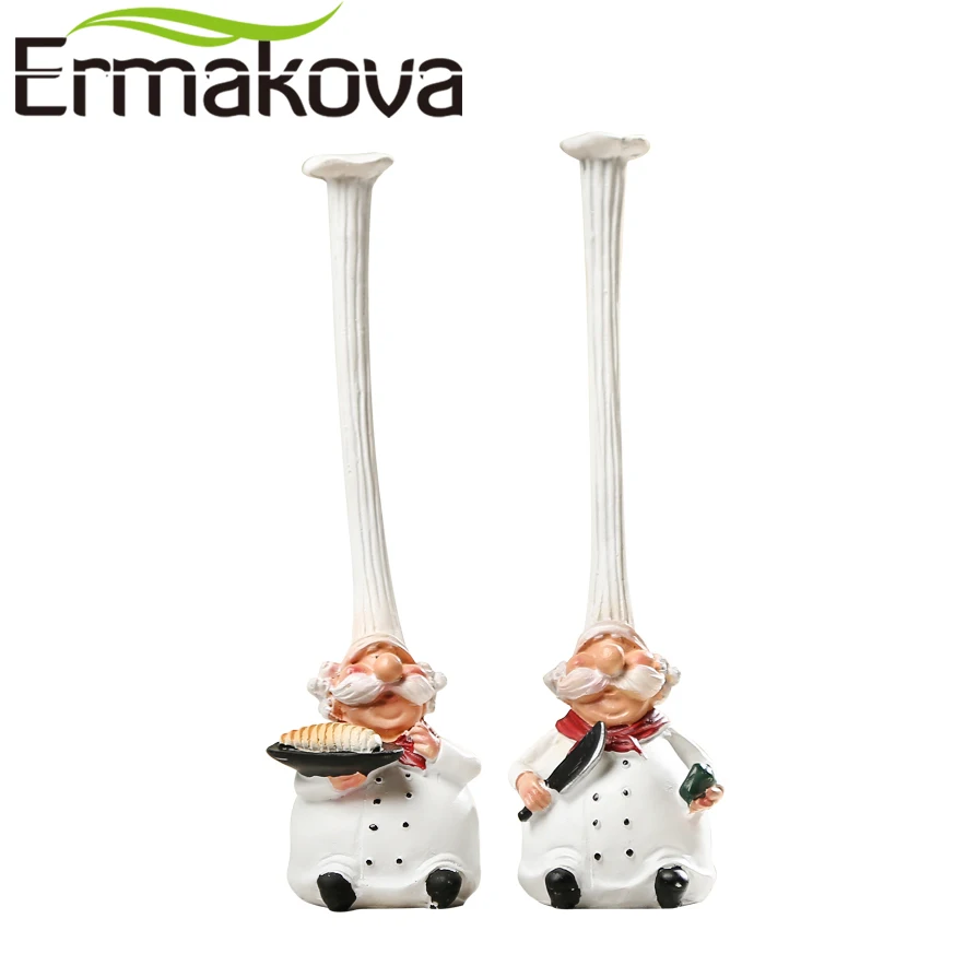 ERMAKOVA 2 шт./компл. смолы Кухня Шеф-Повар Фигурка Торт Хлебобулочные шеф-повар миниатюрный готовить статуя дома Кухня ресторан, ручной стержень, для кафе, для декора