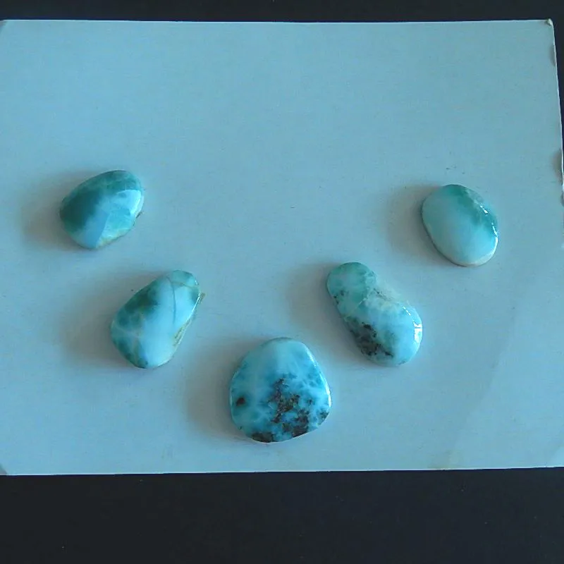 5 шт. бусин из натуральных кабошонов Larimar 16x16x5/14x11x5 мм 10 37 г | Украшения и аксессуары